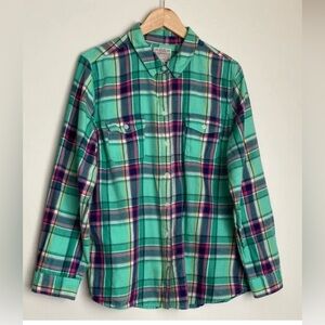 2 Old Navy Plaid Button-Down Shirt (Pink and green)
